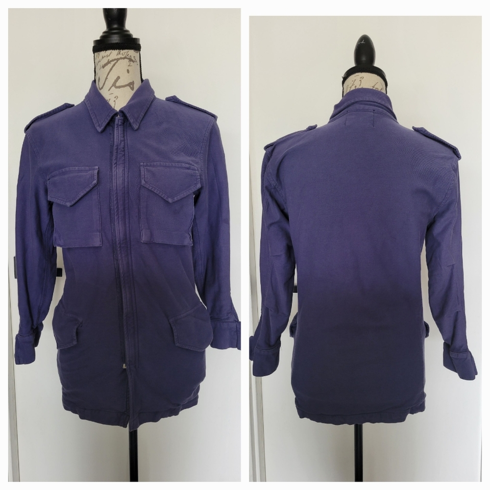 Monrow 100% Cotton Blue Utility Jacket Size S